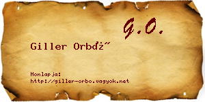 Giller Orbó névjegykártya